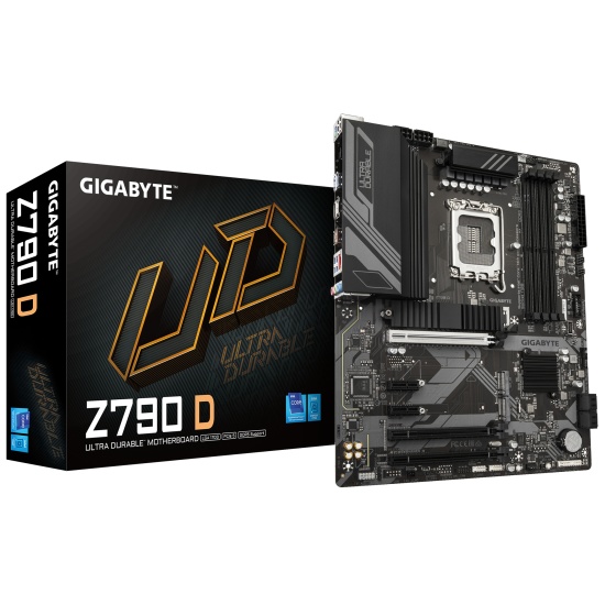 Gigabyte Z790 D Motherboard - Supports Intel Core 14th Gen CPUs, 12+1+１ Phases Digital VRM, up to 7600MHz DDR5 (OC), 3xPCIe 4.0 M.2, 2.5GbE LAN, USB 3.2 Gen 2 Image