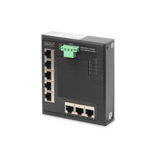 Digitus 8 Port Gigabit Ethernet Network Switch, Flat, Industrial, Unmanaged Image