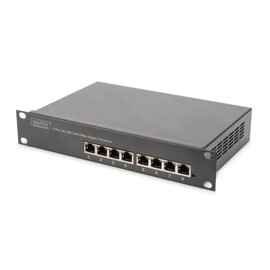 Digitus 8 Port Gigabit PoE Switch, 10 Inch, Unmanaged Image