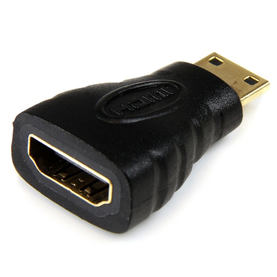 StarTech.com Mini HDMI to HDMI Adapter - 4K High Speed HDMI Adapter - 4K 30Hz Ultra HD High Speed HDMI Adapter - HDMI 1.4 - Gold Plated Connectors - UHD Mini HDMI Adapter 4K - Black Image