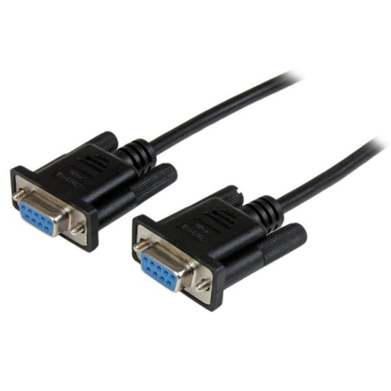 StarTech.com 2m Black DB9 RS232 Serial Null Modem Cable F/F Image