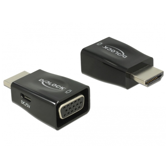 DeLOCK 65902 cable gender changer HDMI A VGA Black Image
