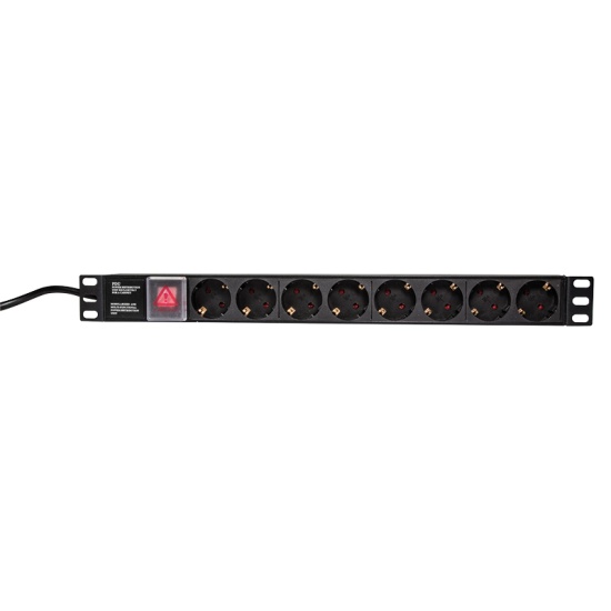 LogiLink PDU8C01 power distribution unit (PDU) 8 AC outlet(s) 1U Black Image