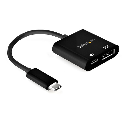 StarTech.com USB C to DisplayPort Adapter with Power Delivery - 8K 60Hz /4K 120Hz USB Type C to DP 1.4 Video Converter w/ 60W PD Pass-Through Charging - HBR3 - Thunderbolt 3 Compatible Image