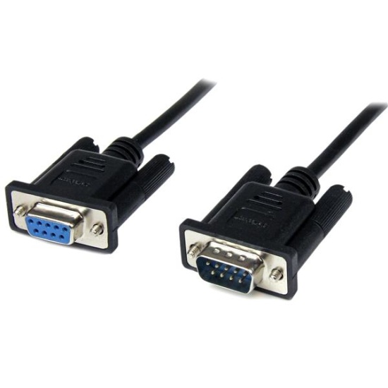 StarTech.com 1m Black DB9 RS232 Serial Null Modem Cable F/M Image