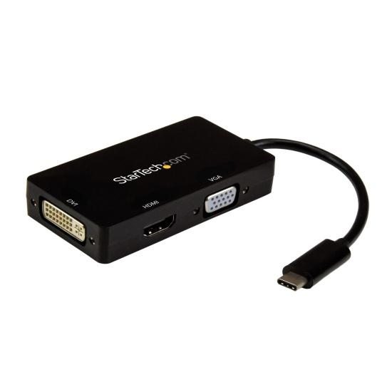 StarTech.com USB-C Multiport Video Adapter - 3-in-1 - 4K 30Hz - Black Image