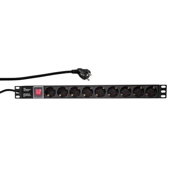 LogiLink PDU9C02 power distribution unit (PDU) 9 AC outlet(s) Black Image