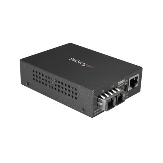 StarTech.com Gigabit Ethernet to SC Fiber Media Converter - 1000Base-LX - Single-mode - 10 km Image