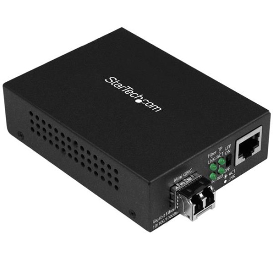 StarTech.com Gigabit Ethernet Fiber Media Converter - Compact - 850nm MM LC - 550m Image