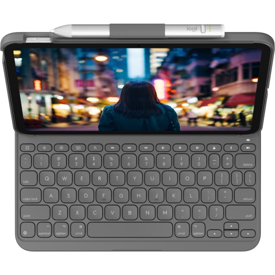 Logitech Slim Folio Grey Bluetooth QWERTZ German Image