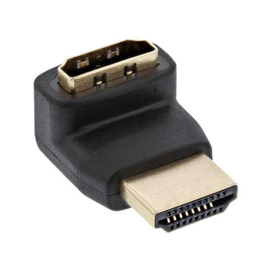 InLine HDMI adaptor, male/female, angled up, golden contacts, 4K2K Image