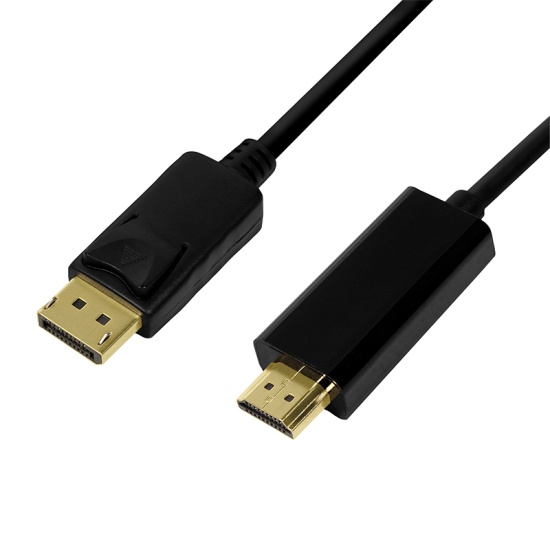 LogiLink CV0127 video cable adapter 2 m DisplayPort HDMI Type A (Standard) Black Image