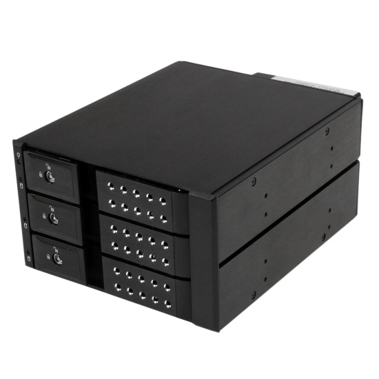 StarTech.com 3 Bay Aluminum Trayless Hot Swap Mobile Rack Backplane for 3.5in SAS II/SATA III - 6 Gbps HDD Image