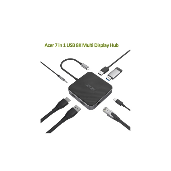 Acer HP.DSCAB.013 laptop dock/port replicator Wired USB 3.2 Gen 1 (3.1 Gen 1) Type-C Carbon, Silver Image