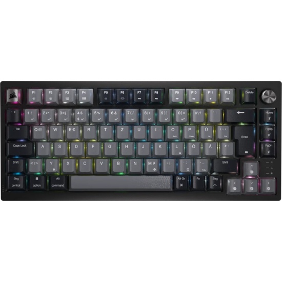 Corsair K65 PLUS WIRELESS 75 % RGB keyboard RF Wireless + USB QWERTZ German Black Image