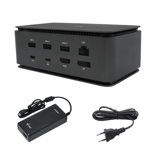 i-tec Metal USB4 Docking station Dual 4K HDMI DP with Power Delivery 80 W + Universal Charger 100 W Image