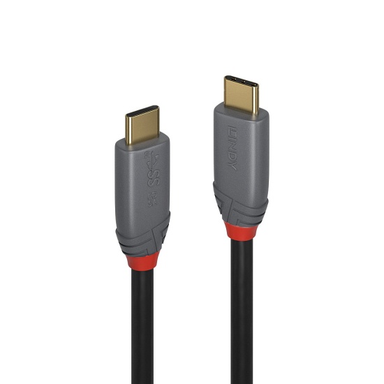 Lindy 1m USB 3.2 Type C to C Cable, 20Gbps, 5A, PD, Anthra Line Image