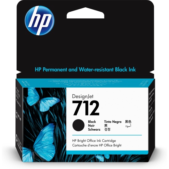 HP 712 38-ml Black DesignJet Ink Cartridge Image