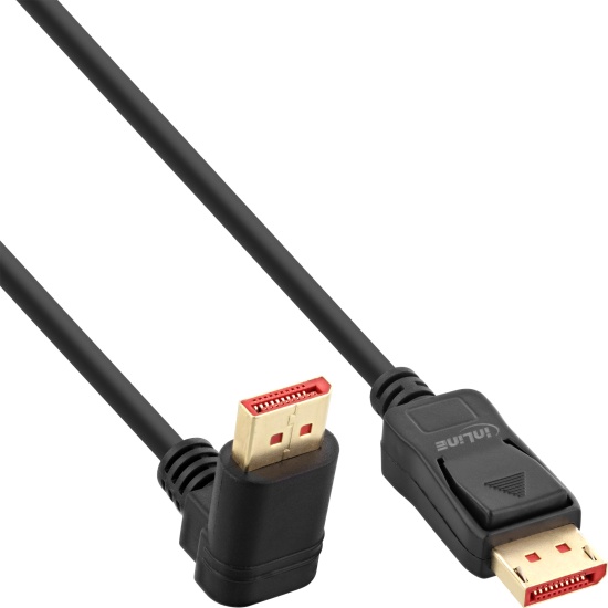 InLine DisplayPort 1.4 cable, 8K4K, upward angled, black/gold, 3m Image