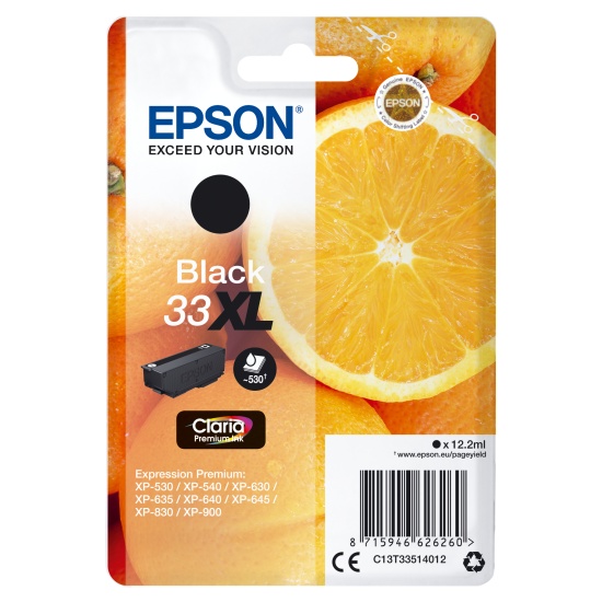 Epson Oranges Singlepack Black 33XL Claria Premium Ink Image