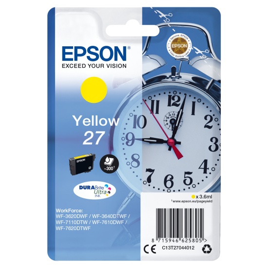 Epson Alarm clock Singlepack Yellow 27 DURABrite Ultra Ink Image