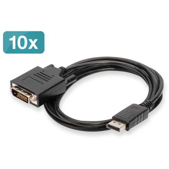 Digitus DisplayPort – DVI Adapter Cable, Pack of 10 pcs Image