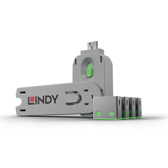 Lindy USB Port Blocker - Pack of 4 Colour Code: Green Image