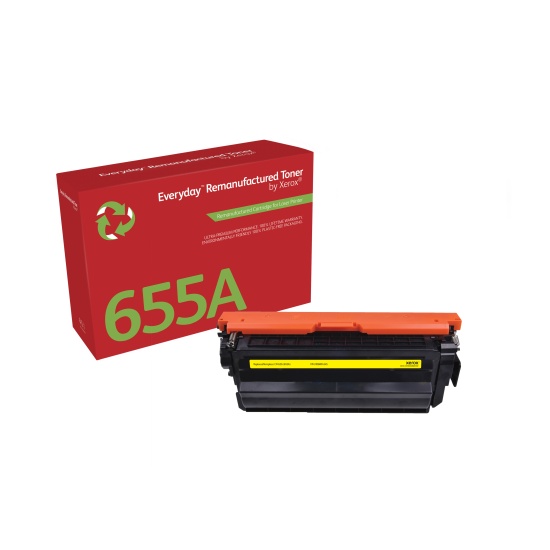 Everyday Remanufactured Everyday(TM) Yellow Remanufactured Toner by Xerox compatible with HP 655A (CF452A), Standard Yield Image