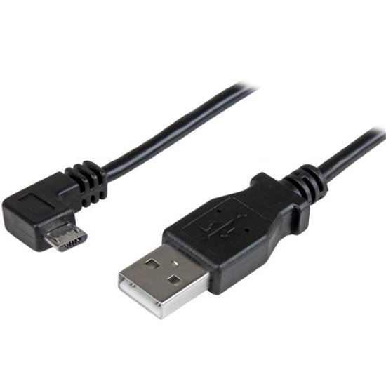 StarTech.com Micro-USB Charge-and-Sync Cable M/M - Right-Angle Micro-USB - 30/24 AWG - 1 m (3 ft.) Image