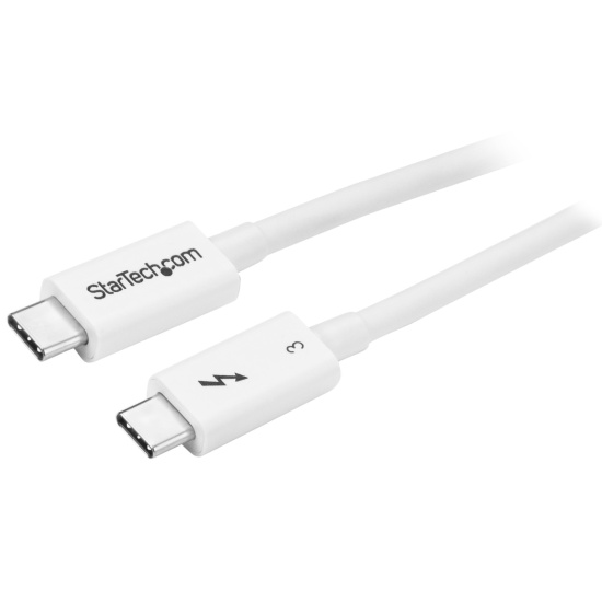 StarTech.com Thunderbolt 3 Cable - 40Gbps - 0.5m - White - Thunderbolt, USB, and DisplayPort Compatible Image