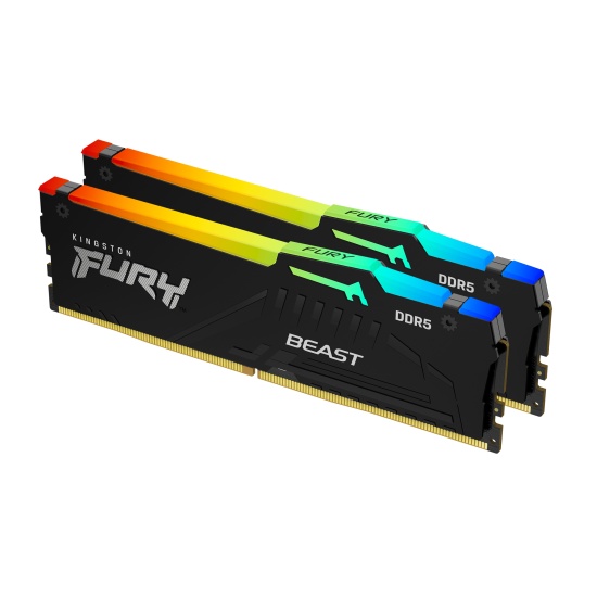 Kingston Technology FURY Beast 16GB 6000MT/s DDR5 CL30 DIMM (Kit of 2) RGB XMP Image