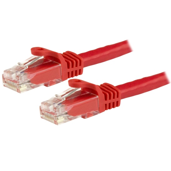 StarTech.com 1m CAT6 Ethernet Cable - Red CAT 6 Gigabit Ethernet Wire -650MHz 100W PoE RJ45 UTP Network/Patch Cord Snagless w/Strain Relief Fluke Tested/Wiring is UL Certified/TIA Image