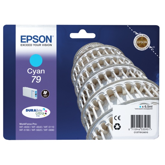 Epson Tower of Pisa Singlepack Cyan 79 DURABrite Ultra Ink Image