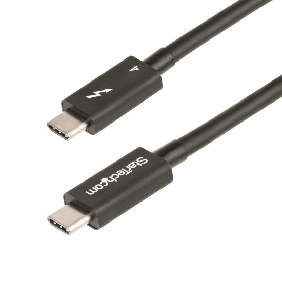 StarTech.com 1.6ft Thunderbolt 4 Cable - 40Gbps - 100W PD - 4K/8K Video - Intel-Certified Thunderbolt Cable - Compatible w/USB 4/Thunderbolt 3/USB 3.2/USB Type-C/DisplayPort Image