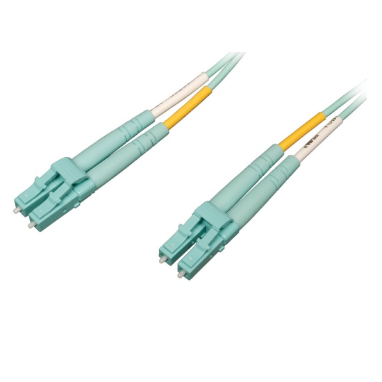 Tripp Lite N820-10M-OM4 10Gb/100Gb Duplex Multimode 50/125 OM4 LSZH Fiber Patch Cable (LC/LC) - Aqua, 10M (33 ft.) Image