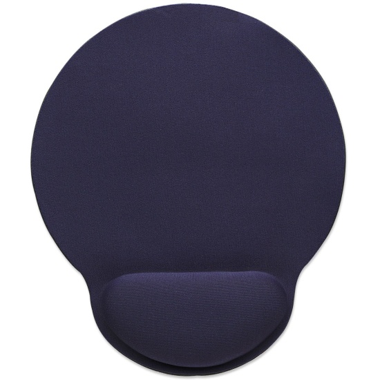 Manhattan Wrist Gel Support Pad and Mouse Mat, Blue, 241 × 203 × 40 mm, non slip base, Lifetime Warranty, Card Retail Packaging Image