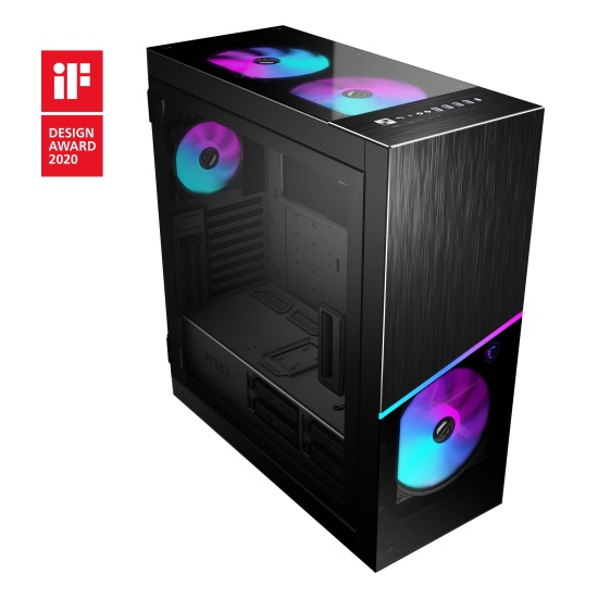 MSI MPG SEKIRA 500X Full Tower Gaming Computer Case 'Black, 3x 200mm ARGB + 1x 200mm + 1x120mm ARGB Fans, Mystic Light Sync, 8 Channel ARGB Hub, USB Type-C, Tempered Glass Panels, E-ATX, ATX, mATX, mini-ITX' Image