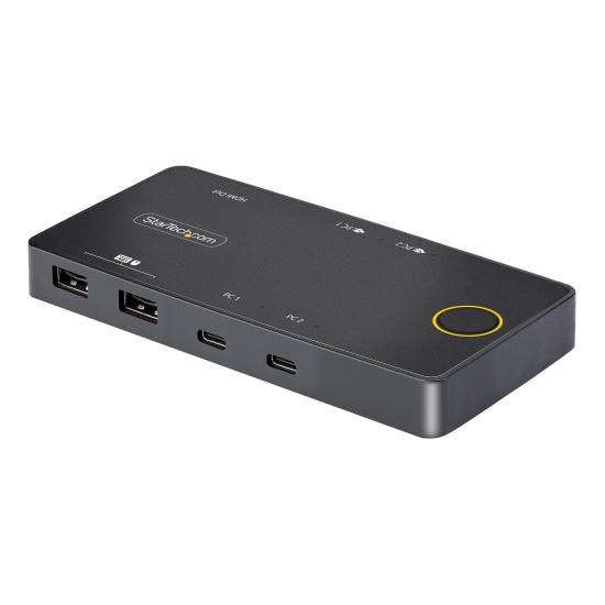 StarTech.com 2-Port USB-C KVM Switch, Single-4K 60Hz HDMI Monitor, Dual-100W Power Delivery Pass-through Ports, Bus Powered, USB Type-C/USB4/Thunderbolt 3/4 Compatible - Small Form Factor Image