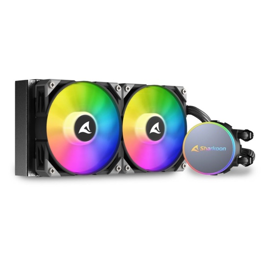 Sharkoon S70 rgb Computer case, Processor All-in-one liquid cooler 12 cm Black 1 pc(s) Image