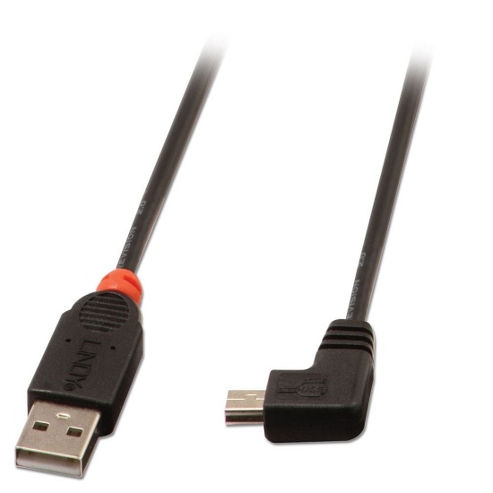 Lindy USB2.0 A/Mini-B 90 Degree 0.5m Image