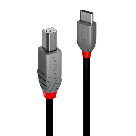 Lindy 3m USB 2.0 Type C to B Cable, Anthra Line Image