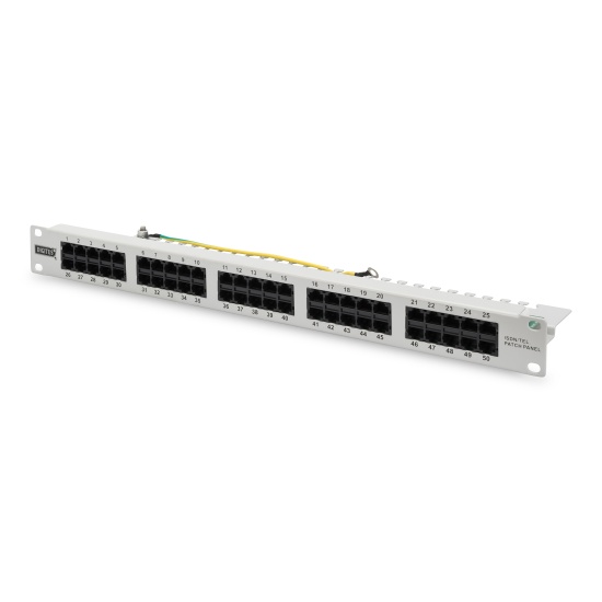 Digitus CAT 3 ISDN patch panel, unshielded, grey Image