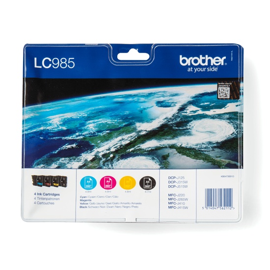 Brother LC-985VALBP ink cartridge 4 pc(s) Original Black, Cyan, Magenta, Yellow Image