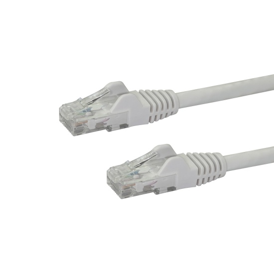 StarTech.com 75ft CAT6 Ethernet Cable - White CAT 6 Gigabit Ethernet Wire -650MHz 100W PoE RJ45 UTP Network/Patch Cord Snagless w/Strain Relief Fluke Tested/Wiring is UL Certified/TIA Image