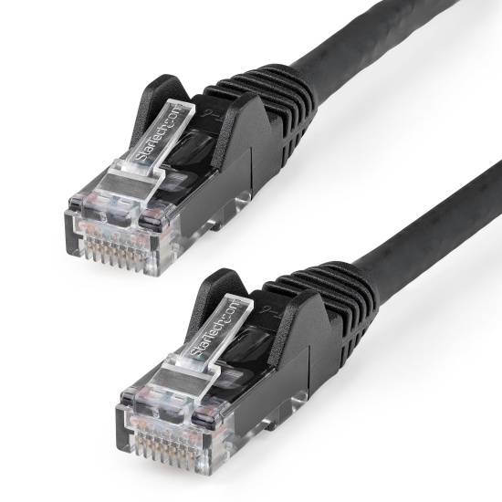 StarTech.com 1m CAT6 Ethernet Cable - LSZH (Low Smoke Zero Halogen) - 10 Gigabit 650MHz 100W PoE RJ45 10GbE UTP Network Patch Cord Snagless with Strain Relief - Black, CAT 6, ETL Verified, 24AWG Image