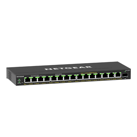 NETGEAR GS316EPP Managed Gigabit Ethernet (10/100/1000) Power over Ethernet (PoE) Black Image