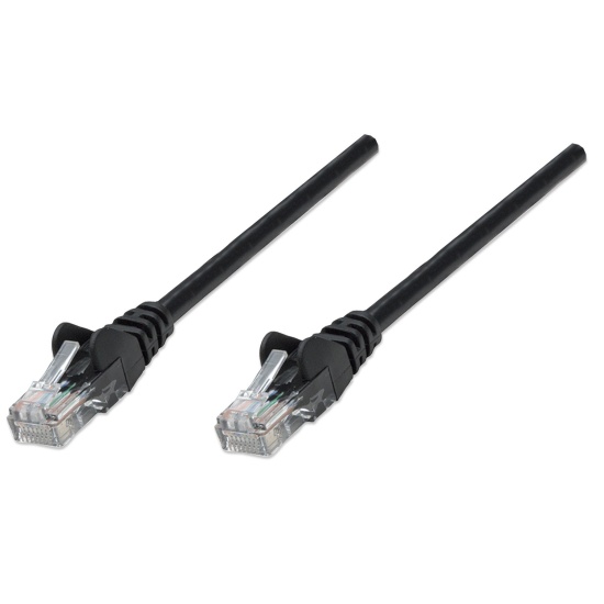 Intellinet Network Patch Cable, Cat5e, 1.5m, Black, CCA, U/UTP, PVC, RJ45, Gold Plated Contacts, Snagless, Booted, Lifetime Warranty, Polybag Image