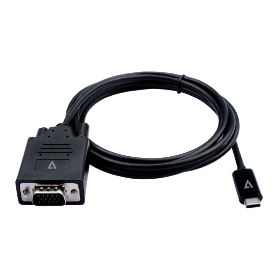 V7 V7UCVGA-2M video cable adapter VGA (D-Sub) USB Type-C Black Image