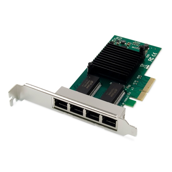 Digitus 4 port Gigabit Ethernet network card, RJ45, PCI Express, Intel I350 Image