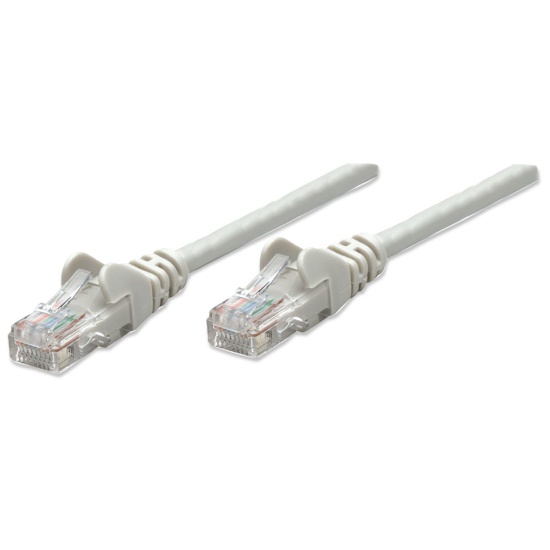 Intellinet Network Patch Cable, Cat5e, 0.5m, Grey, CCA, U/UTP, PVC, RJ45, Gold Plated Contacts, Snagless, Booted, Lifetime Warranty, Polybag Image